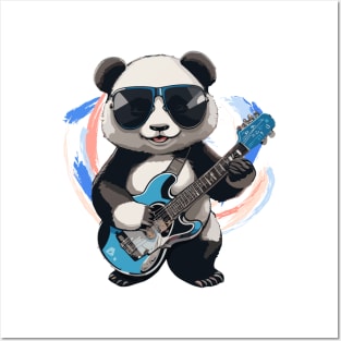 Panda Playing Guitar Posters and Art